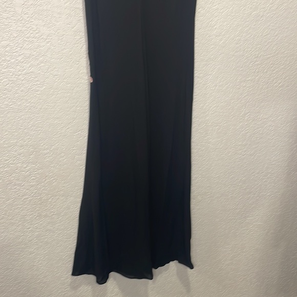 VINTAGE OSCAR DE LA RENTA BLACK DRESS LIGHTWEIGHT EMBROIDERY &LACE V NECK M - Picture 6 of 8